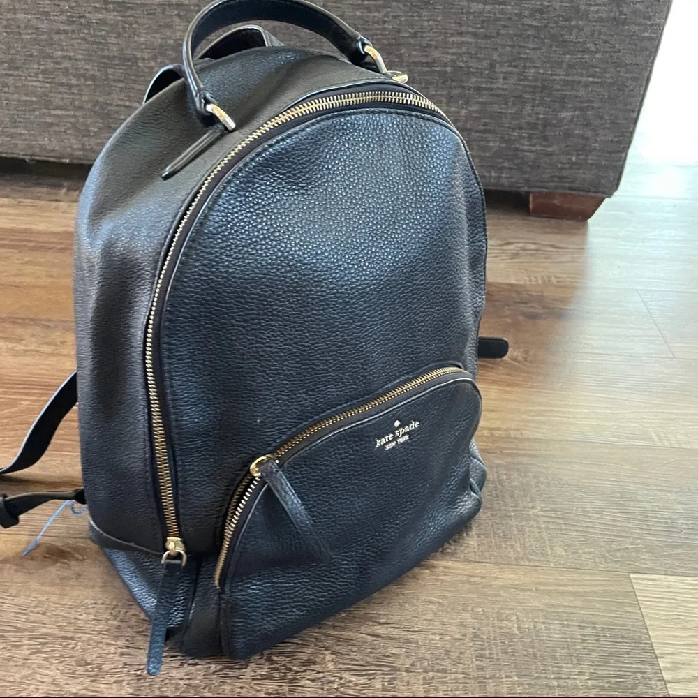 Kate Spade black leather backpack